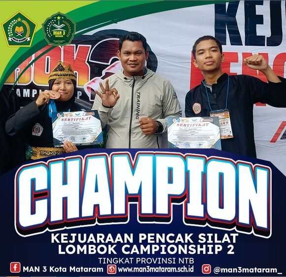 MENDALI PERUNGGU MAN 3 MATARAM DALAM AJANG PENCAK SILAT LOMBOK CHAMPIONS SE-NTB